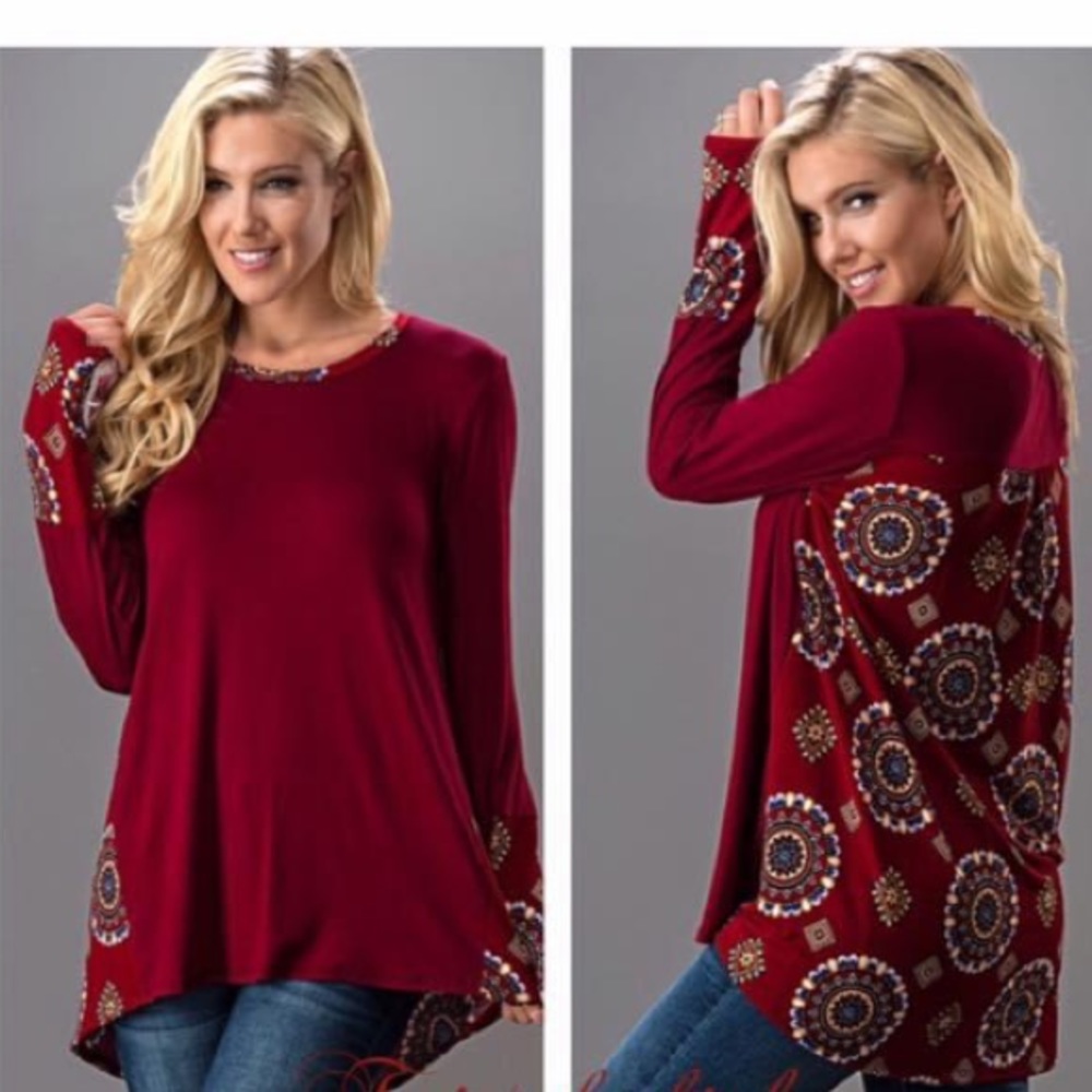 Medallion Print Top